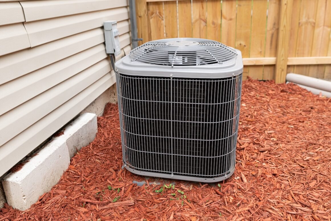 air conditioner has been properly installed and is cooling on a hot day