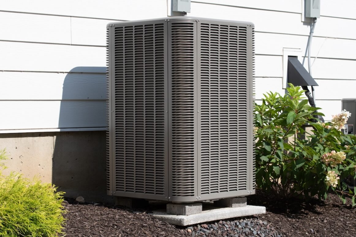 air conditioner near the new house cold fan install supply outdoor electric climate